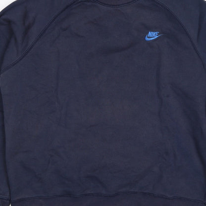 Nike Men’s Navy Large Crew Neck Embroidered Logo Sweatshirt