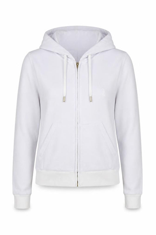 Juicy Couture Women White M Full Zip Logo Hoodie