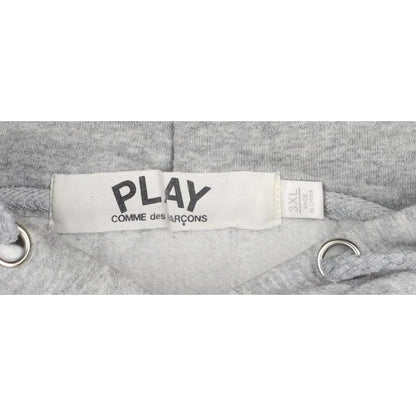 Comme des Garçons PLAY Women Grey 3XL Pullover Hoodie Heart Embroidered