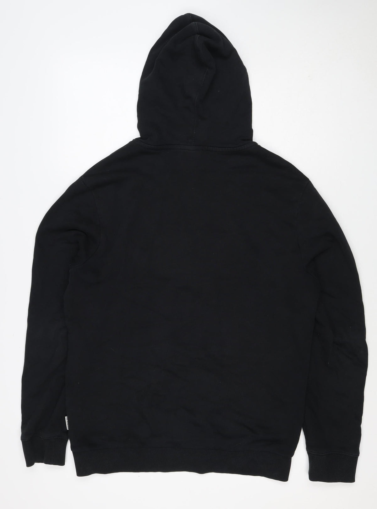 Napapijri Men’s Black L Pullover Hoodie Logo Flag Graphic