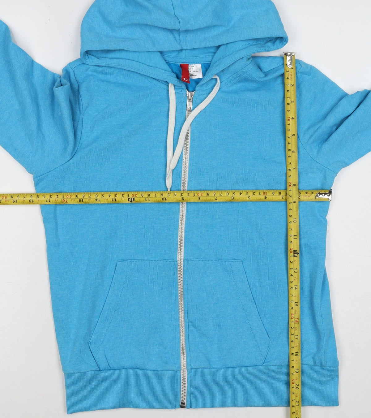 Divided by H&M Women Blue UK 10 Full Zip Hooded Cotton Hoodie