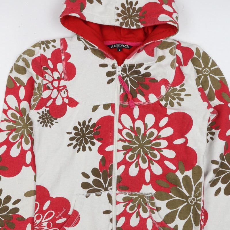 Longboard Women’s Multicoloured Floral Full Zip Hoodie UK 14