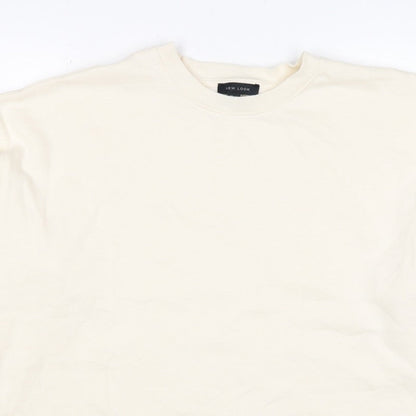 New Look Women Ivory L Longline Crew Neck Side Split Sweatshirt