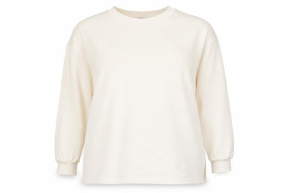 New Look Women Ivory L Longline Crew Neck Side Split Sweatshirt