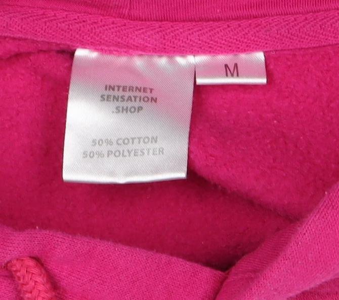 Internet Sensation Shop Women Pink M Skull Sequin Pullover Hoodie