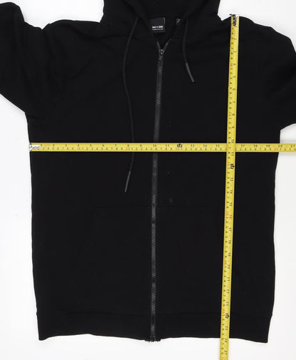 Only & Sons Men's Black M Full Zip Hooded Sweatshirt Pockets