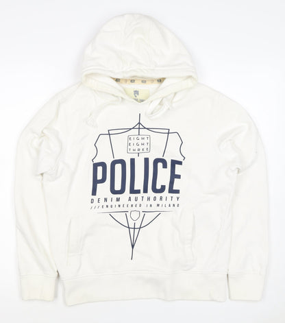 Eight Eight Three Police Men’s Ivory M Pullover Graphic Hoodie