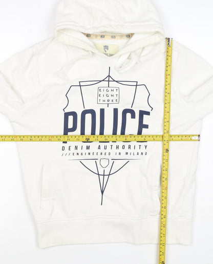 Eight Eight Three Police Men’s Ivory M Pullover Graphic Hoodie
