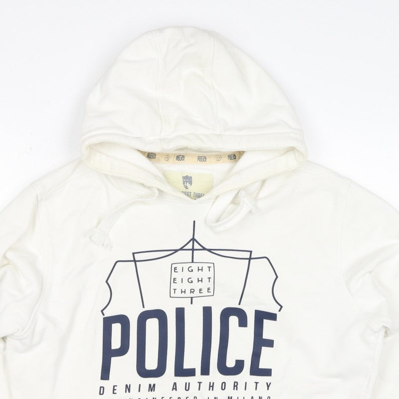 Eight Eight Three Police Men’s Ivory M Pullover Graphic Hoodie