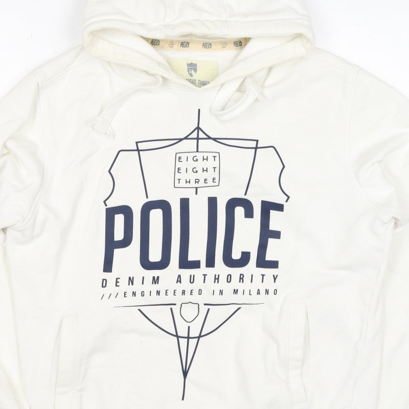 Eight Eight Three Police Men’s Ivory M Pullover Graphic Hoodie