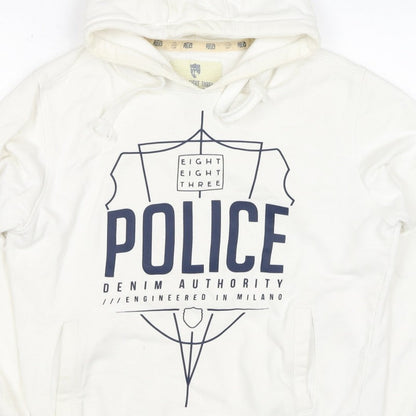 Eight Eight Three Police Men’s Ivory M Pullover Graphic Hoodie
