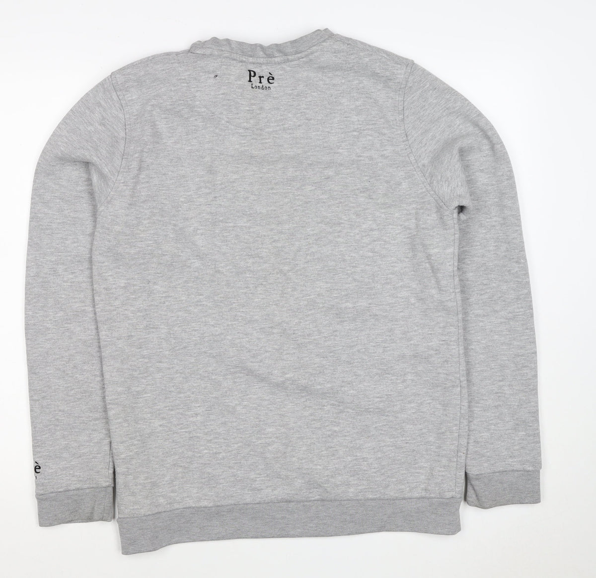 Prè London Men’s Grey M Crew Neck Logo Panel Sweatshirt