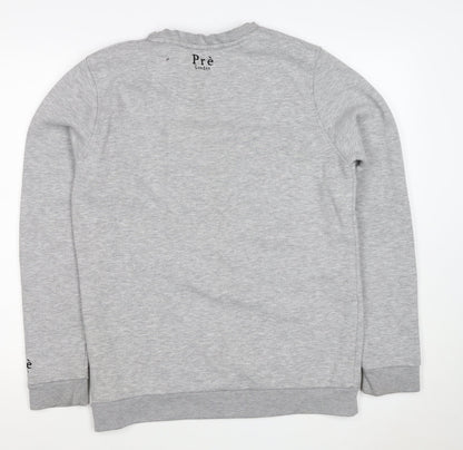 Prè London Men’s Grey M Crew Neck Logo Panel Sweatshirt