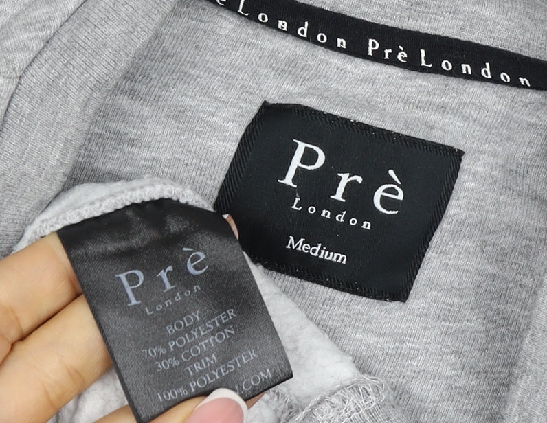 Prè London Men’s Grey M Crew Neck Logo Panel Sweatshirt
