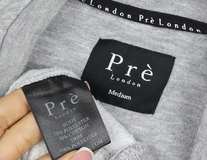 Prè London Men’s Grey M Crew Neck Logo Panel Sweatshirt
