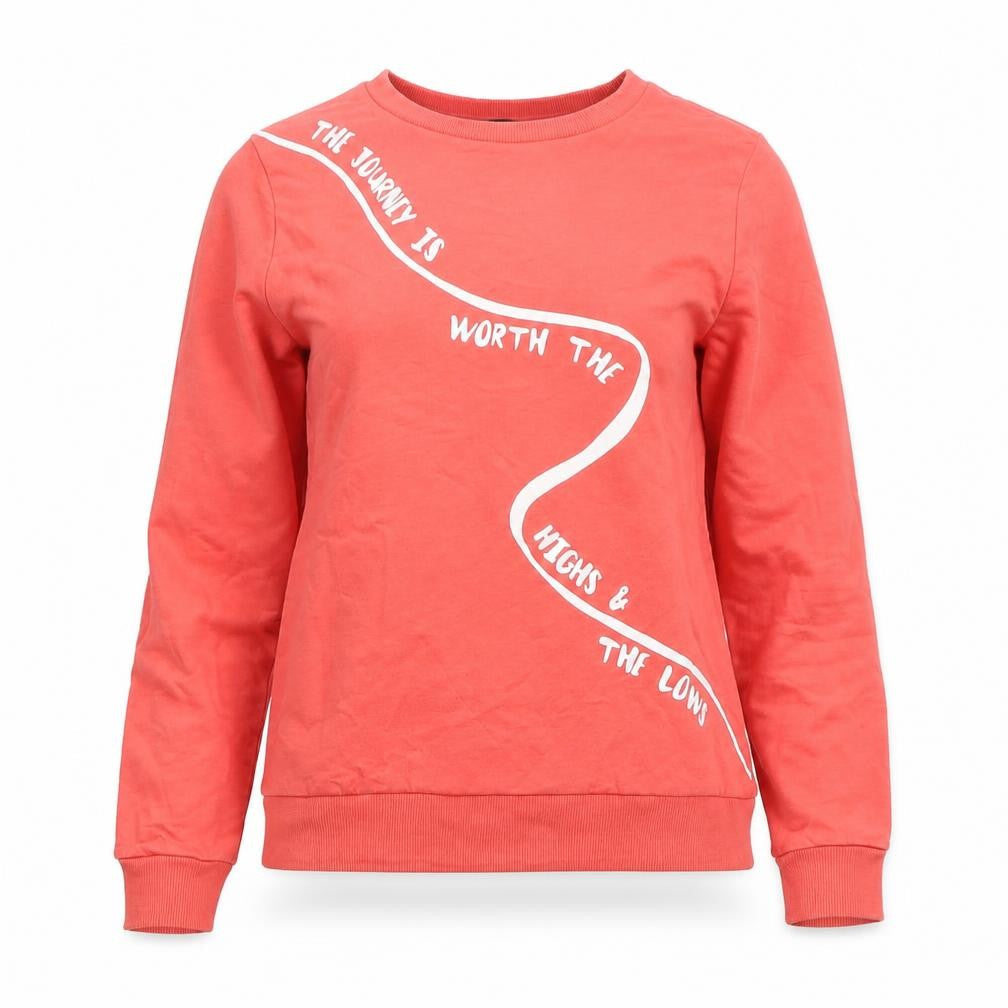 Vero Moda Women Pink XS Pullover Sweatshirt Quote Graphic Cotton