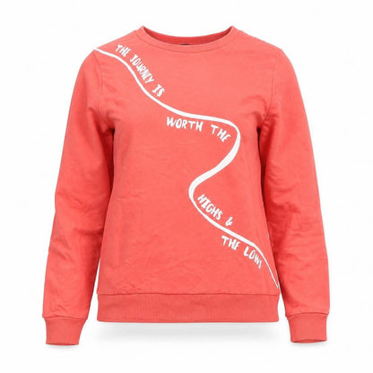 Vero Moda Women Pink XS Pullover Sweatshirt Quote Graphic Cotton