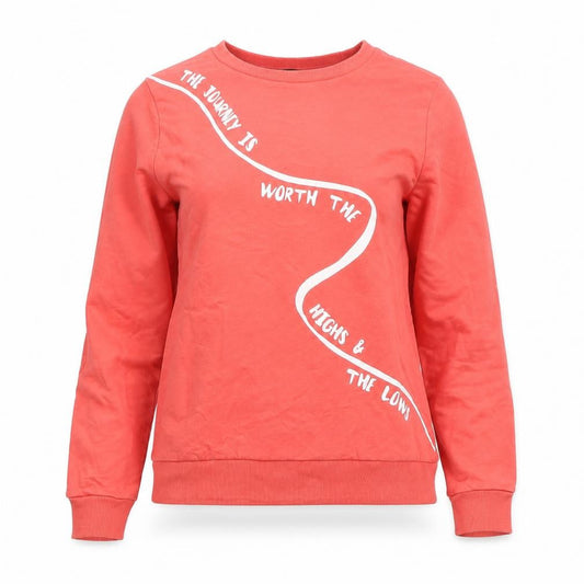 Vero Moda Women Pink XS Pullover Sweatshirt Quote Graphic Cotton