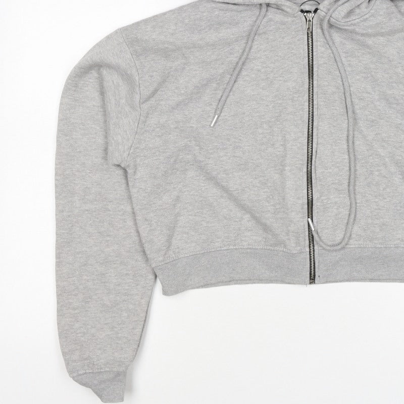 PrettyLittleThing Women Grey Size 22 Full Zip Hooded Hoodie