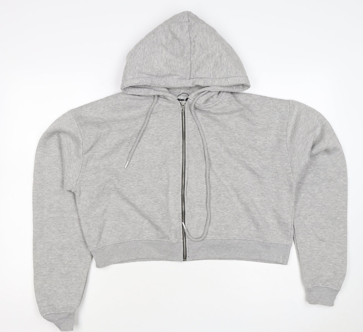 PrettyLittleThing Women Grey Size 22 Full Zip Hooded Hoodie