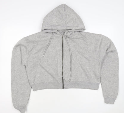 PrettyLittleThing Women Grey Size 22 Full Zip Hooded Hoodie