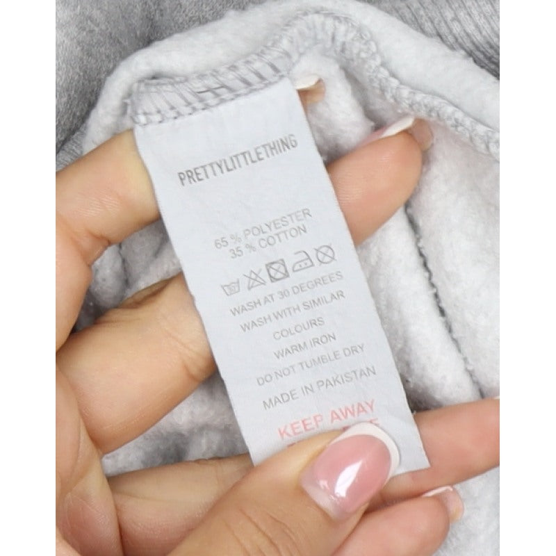 PrettyLittleThing Women Grey Size 22 Full Zip Hooded Hoodie