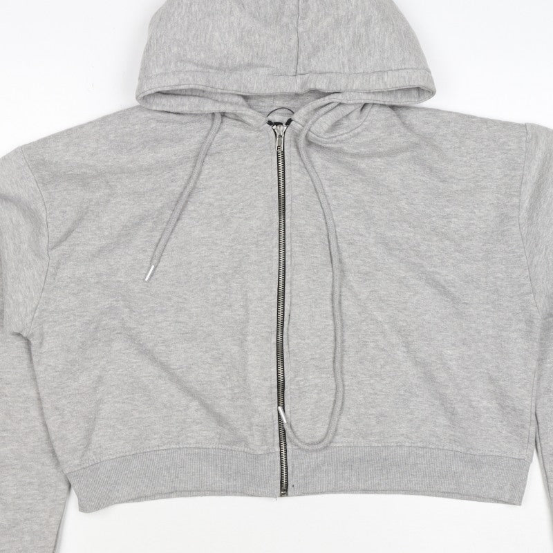 PrettyLittleThing Women Grey Size 22 Full Zip Hooded Hoodie