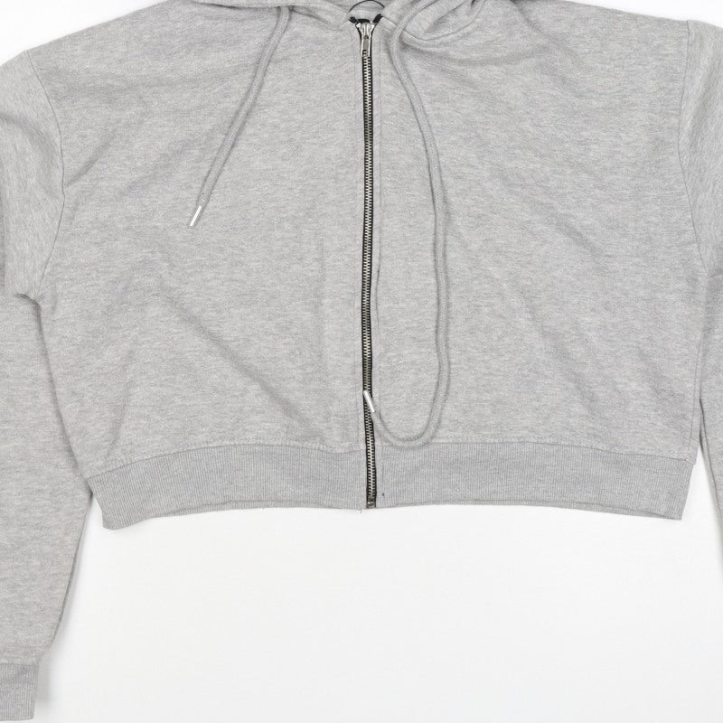 PrettyLittleThing Women Grey Size 22 Full Zip Hooded Hoodie