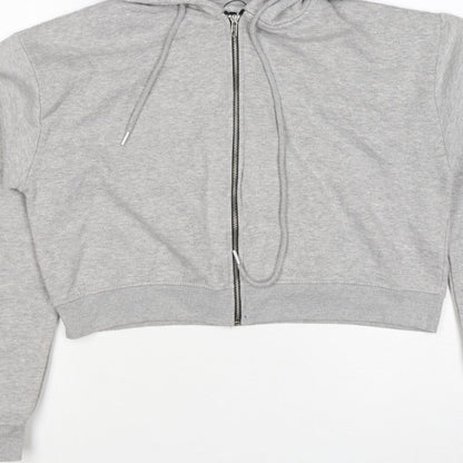 PrettyLittleThing Women Grey Size 22 Full Zip Hooded Hoodie