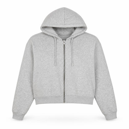 PrettyLittleThing Women Grey Size 22 Full Zip Hooded Hoodie