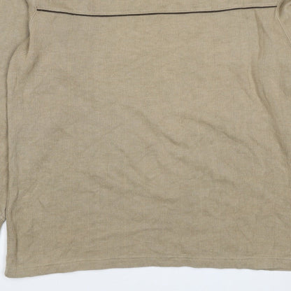 Columbia Men’s Beige L V-Neck Pullover Sweatshirt Outdoor Logo