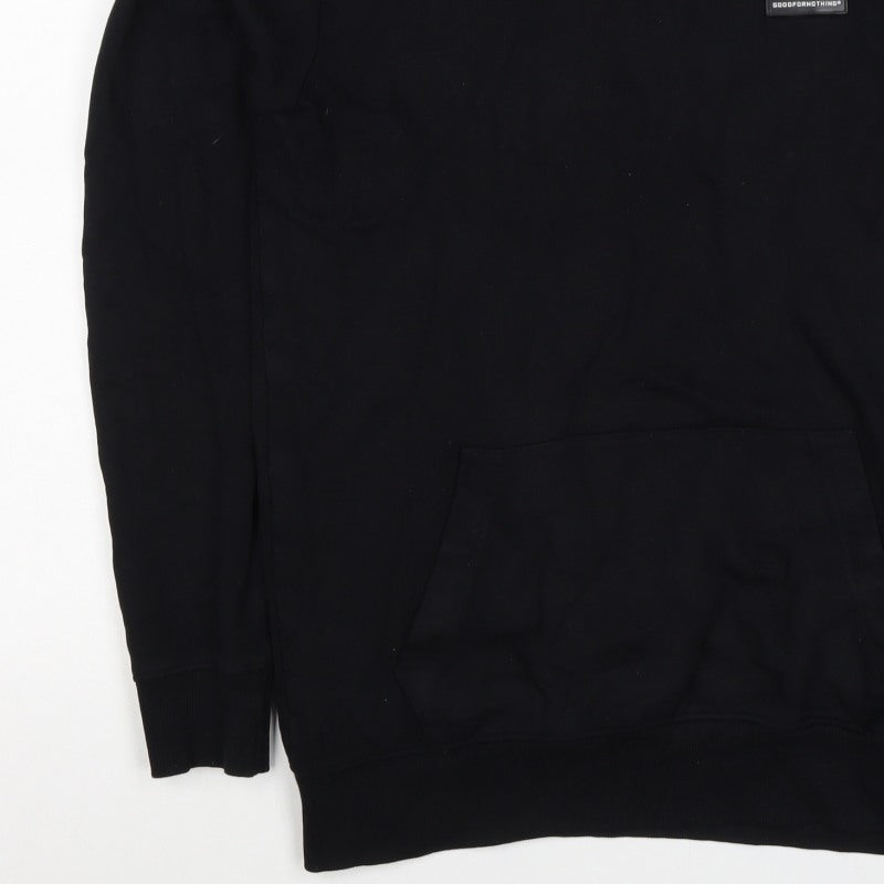 Good For Nothing Men’s Black S Pullover Hoodie Logo Kangaroo Pocket
