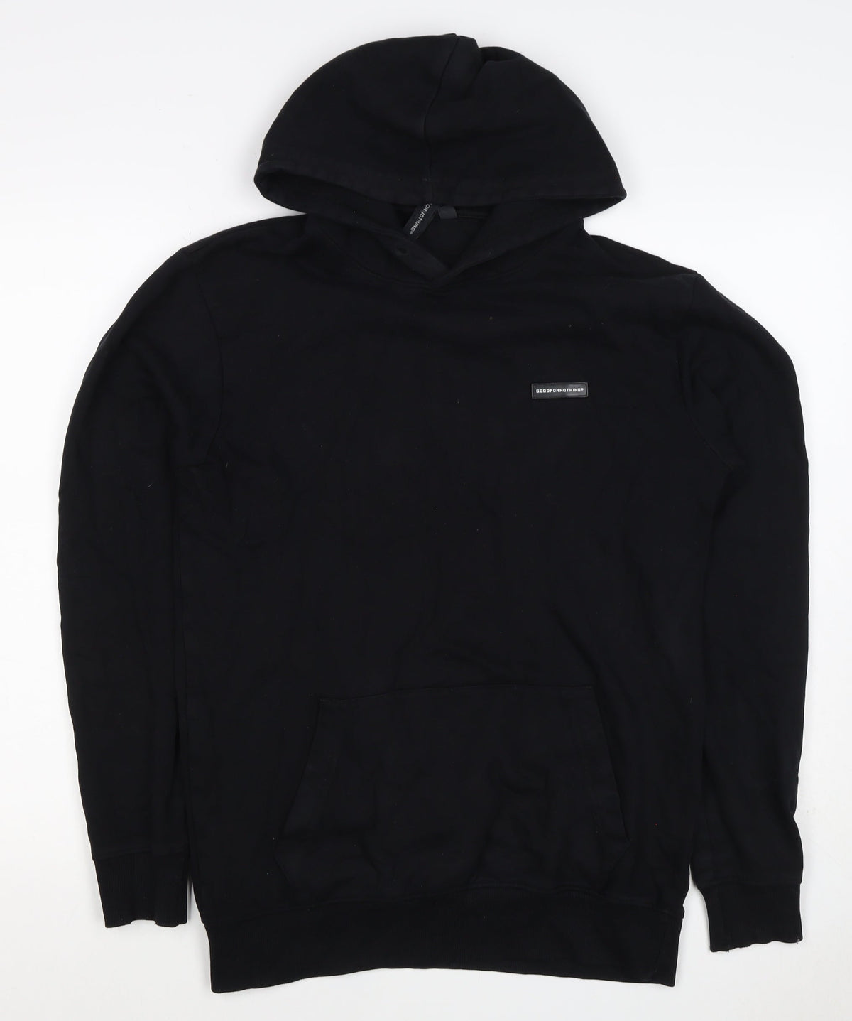 Good For Nothing Men’s Black S Pullover Hoodie Logo Kangaroo Pocket