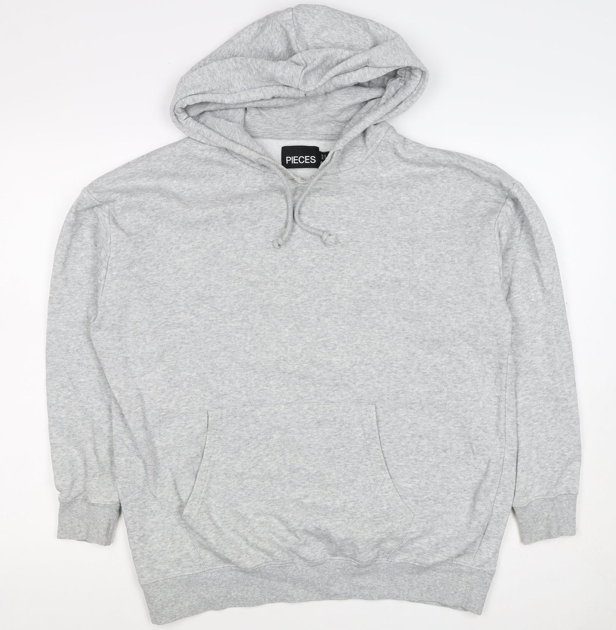 Pieces Men’s Grey S Pullover Hoodie Drawstring Kangaroo Pocket