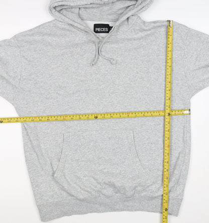 Pieces Men’s Grey S Pullover Hoodie Drawstring Kangaroo Pocket