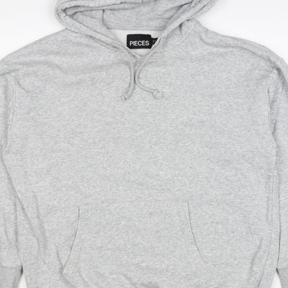 Pieces Men’s Grey S Pullover Hoodie Drawstring Kangaroo Pocket