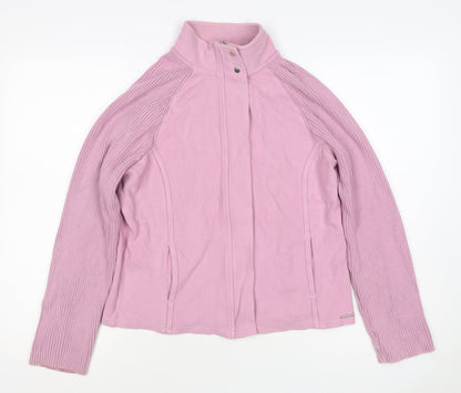 Next Women Pink UK 16 Basic Jacket Full Zip Ribbed Sleeves