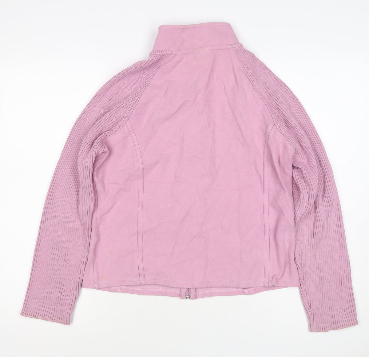 Next Women Pink UK 16 Basic Jacket Full Zip Ribbed Sleeves