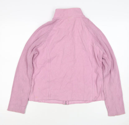 Next Women Pink UK 16 Basic Jacket Full Zip Ribbed Sleeves