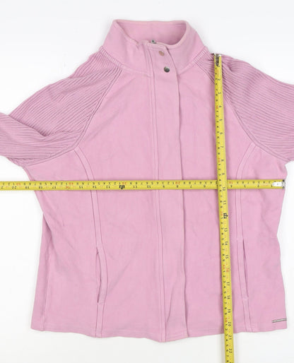 Next Women Pink UK 16 Basic Jacket Full Zip Ribbed Sleeves