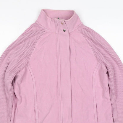 Next Women Pink UK 16 Basic Jacket Full Zip Ribbed Sleeves