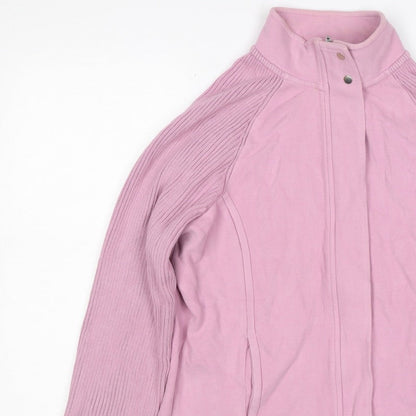 Next Women Pink UK 16 Basic Jacket Full Zip Ribbed Sleeves