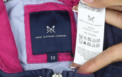 Crew Clothing Company Women's Navy 12 1/4 Zip Cotton Sweatshirt