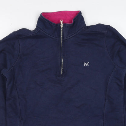 Crew Clothing Company Women's Navy 12 1/4 Zip Cotton Sweatshirt