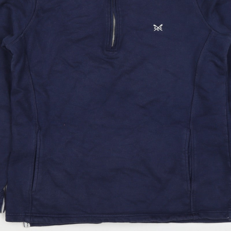 Crew Clothing Company Women's Navy 12 1/4 Zip Cotton Sweatshirt