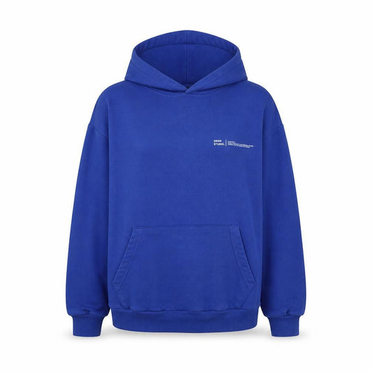 Boohoo Women Blue S Pullover Hoodie Logo Kangaroo Pocket Cotton Blend