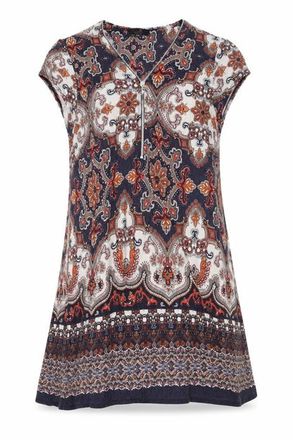 Wallis Women’s Multicoloured Paisley Shift Dress UK 10 Short Sleeve