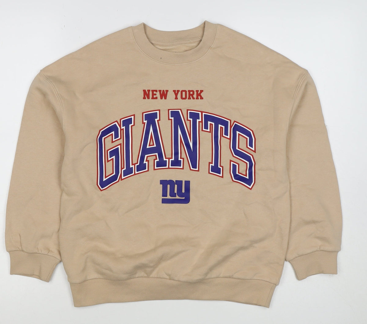 NFL Boys Beige New York Giants Graphic Print Pullover Sweatshirt 10-11 Years