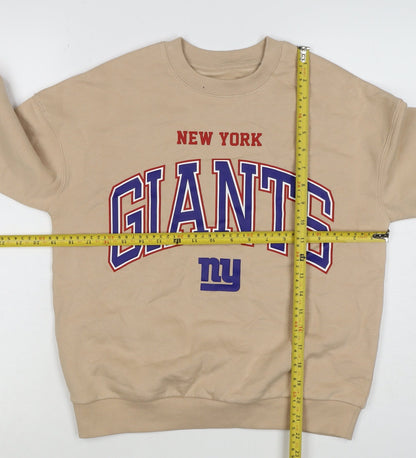 NFL Boys Beige New York Giants Graphic Print Pullover Sweatshirt 10-11 Years