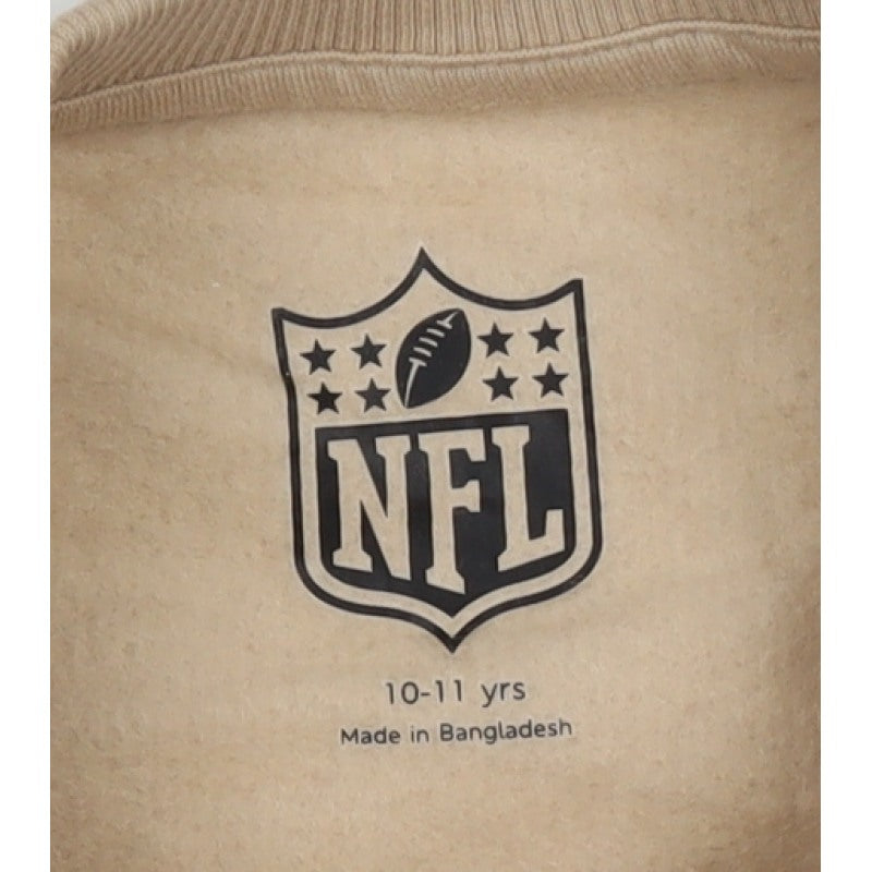 NFL Boys Beige New York Giants Graphic Print Pullover Sweatshirt 10-11 Years